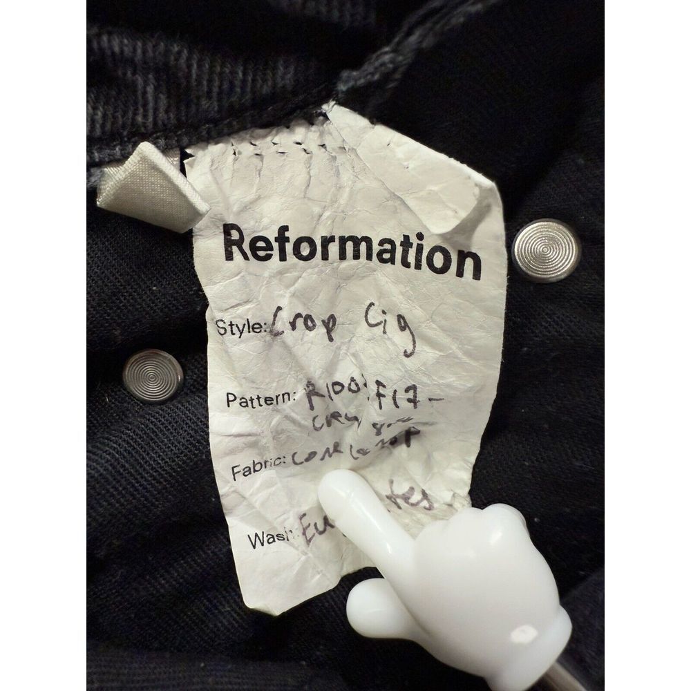 Reformation Crop Cigarette Euphrates Raw Hem Frayed Charcoal‎ Black - Picture 9 of 16